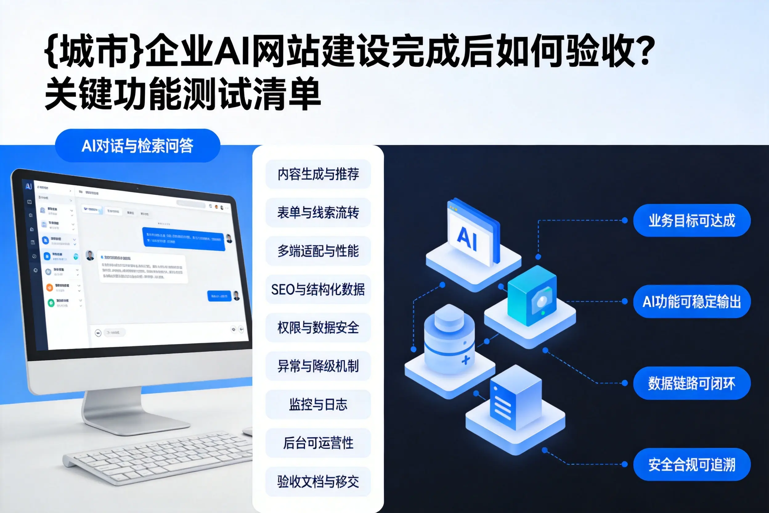 衡水企业AI网站建设完成后如何验收？关键功能测试清单