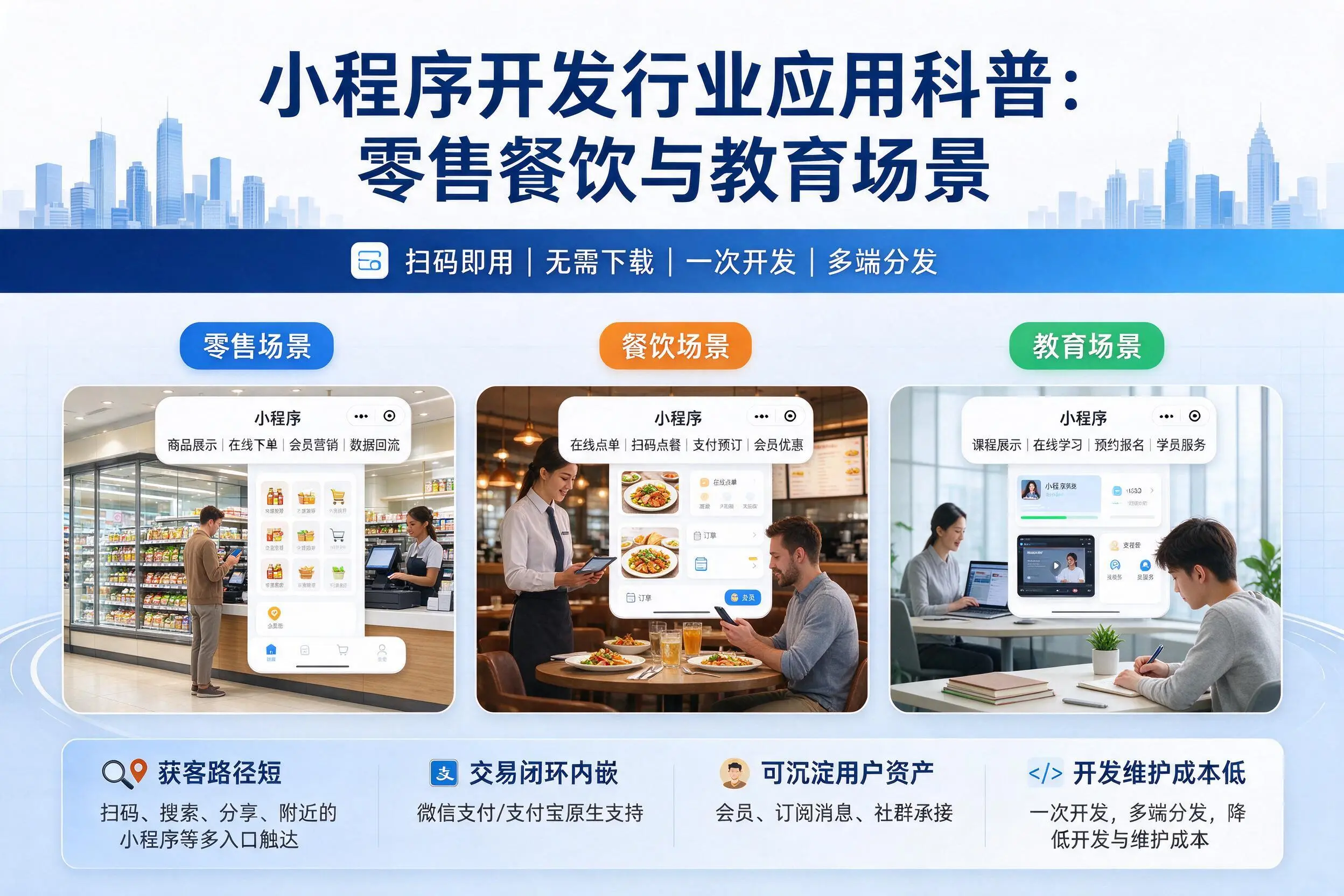 衡水小程序开发行业应用科普：零售餐饮与教育场景