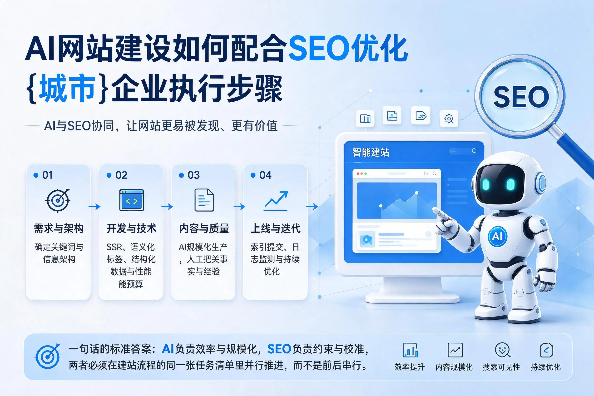 AI网站建设如何配合SEO优化，衡水企业执行步骤