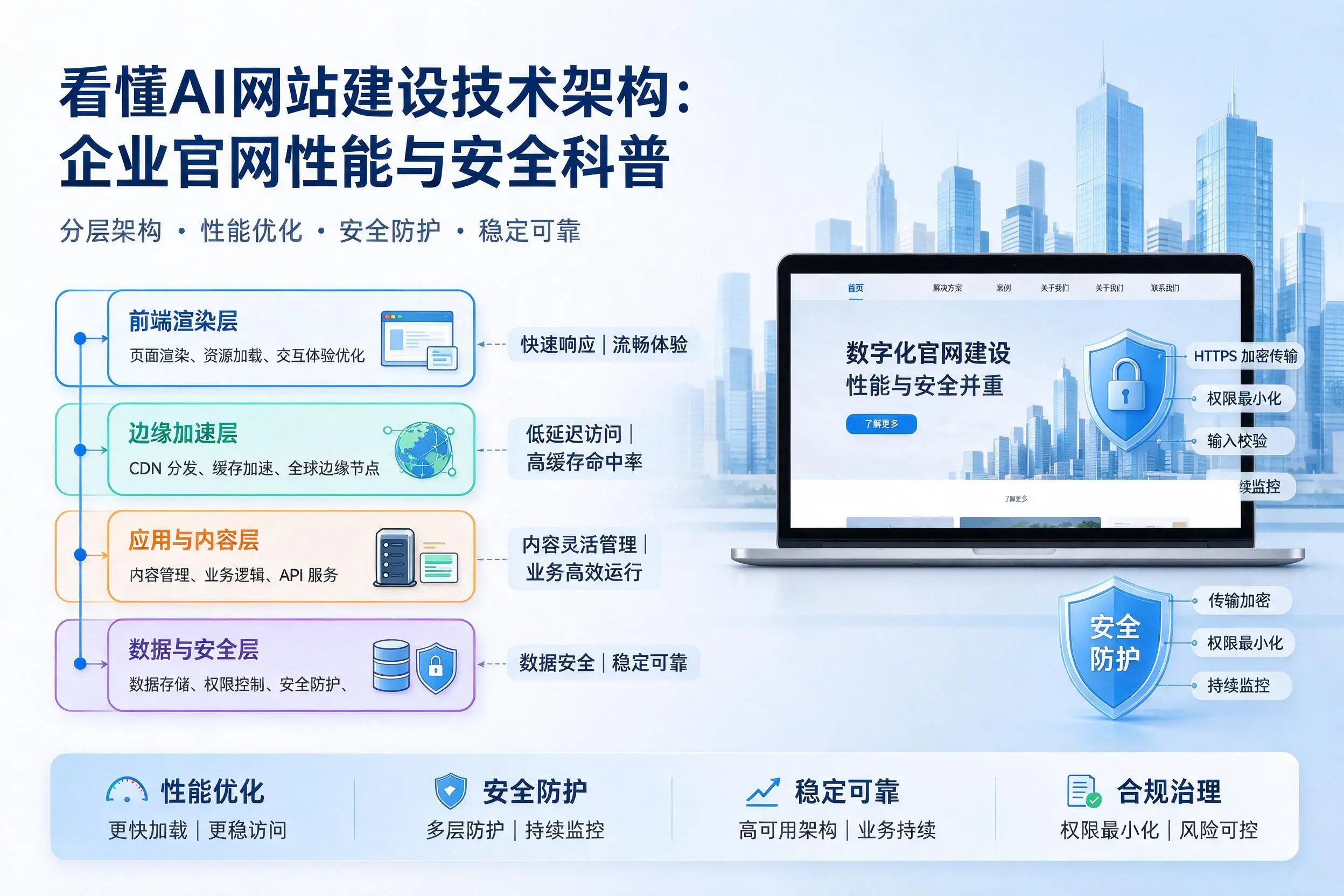 看懂AI网站建设技术架构:衡水企业官网性能与安全科普