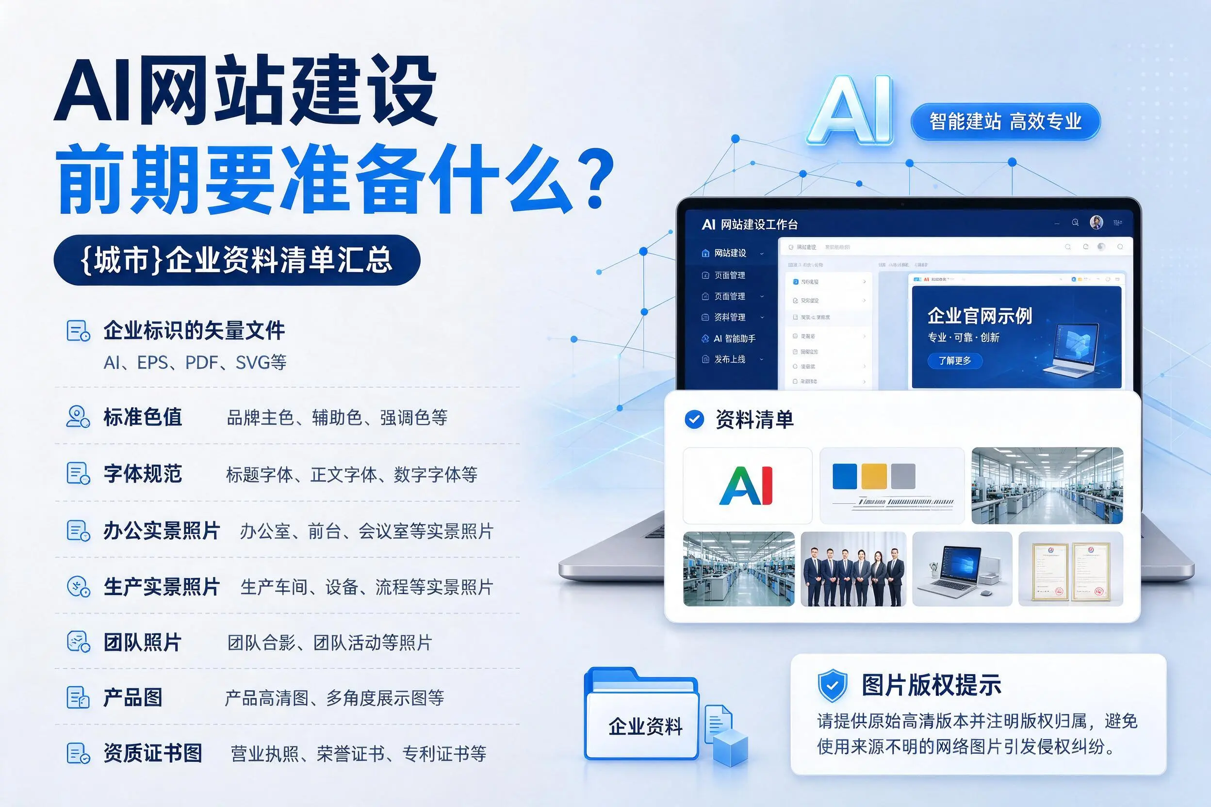 AI网站建设前期要准备什么?衡水企业资料清单汇总